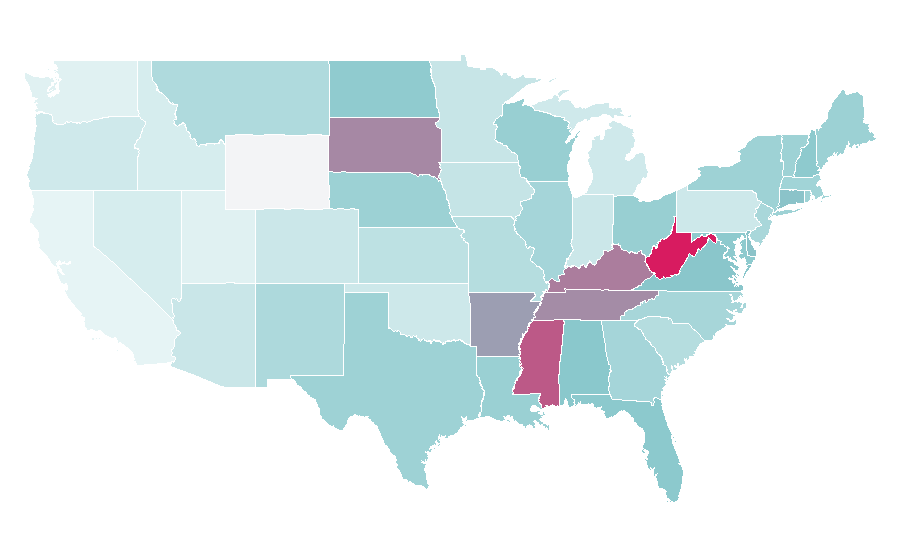 Affinity by region — American Nurses Credentialing Center, United States