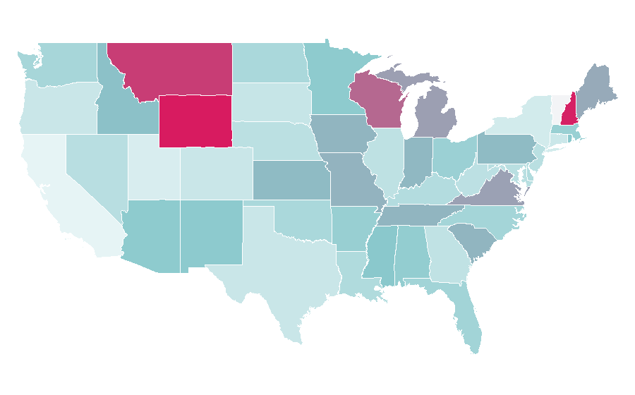 Affinity by region — American Thinker, United States