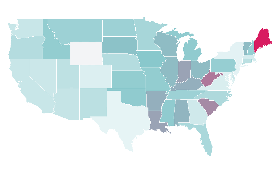 Affinity by region — America's Got Talent, United States