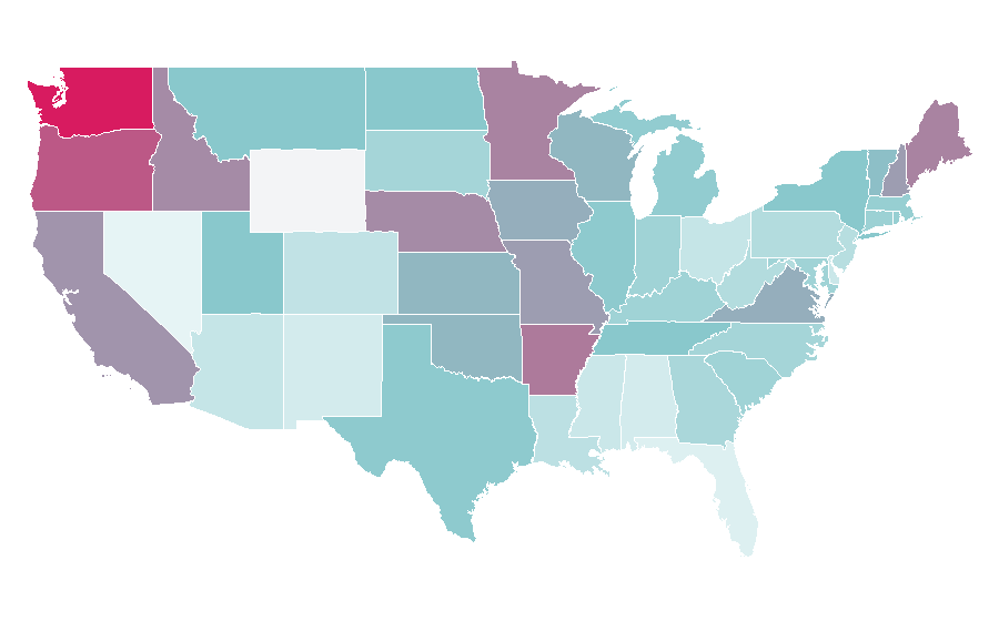 Affinity by region — Amulet, United States
