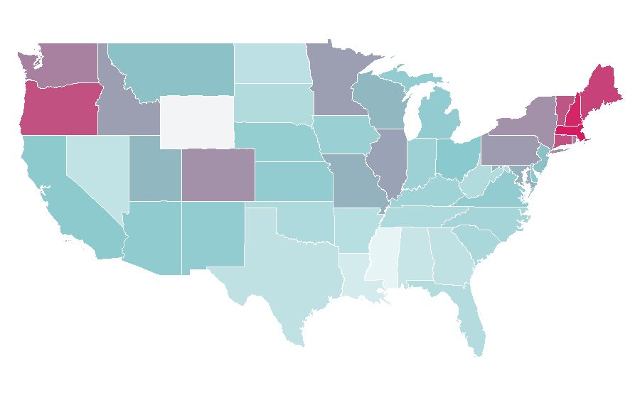 Affinity by region — Amy Ryan, United States