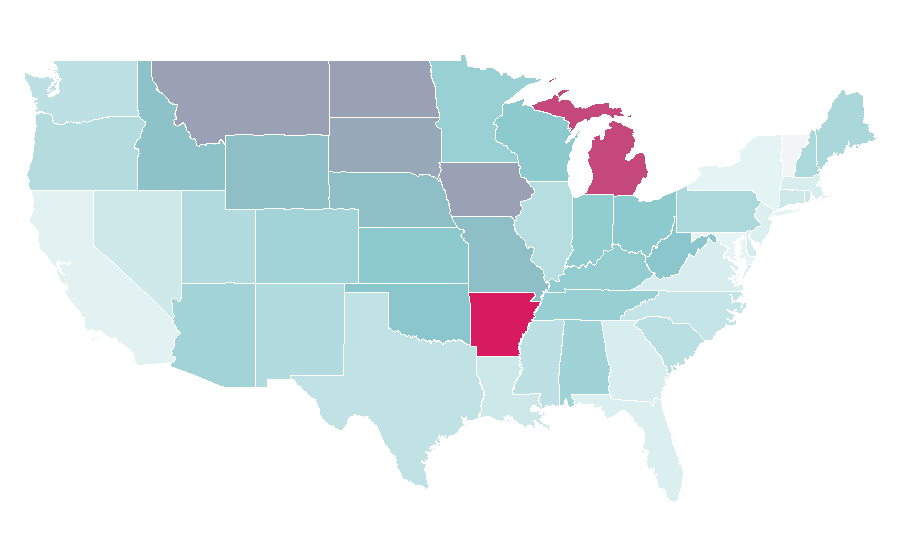 Affinity by region — Amy Smart, United States