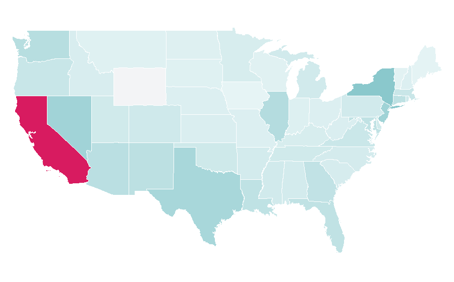 Affinity by region — Anastasia Beverly Hills, United States
