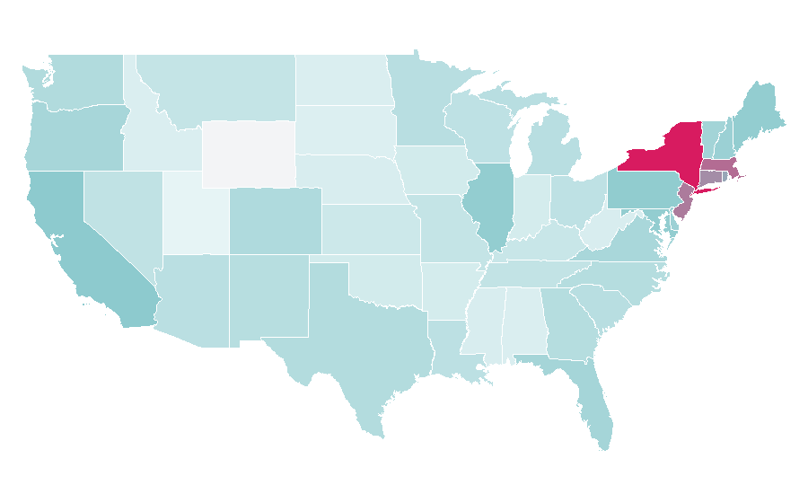 Afinidad por región — And just like that..., Estados Unidos
