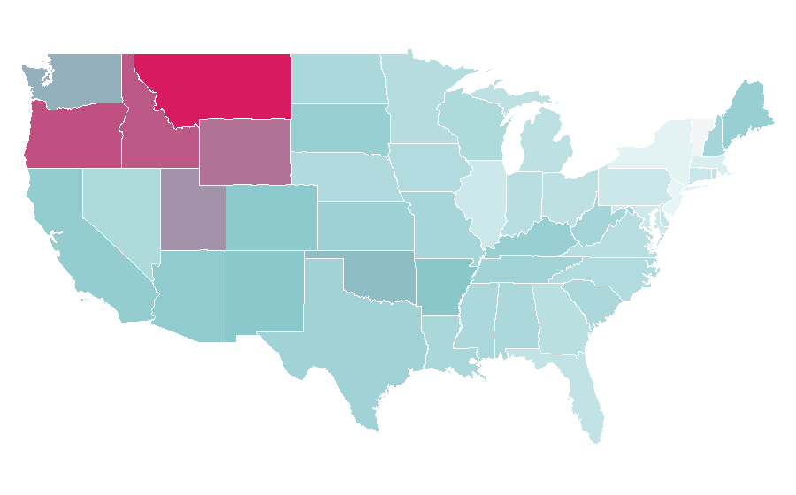 Affinity by region — Andalusian horse, United States