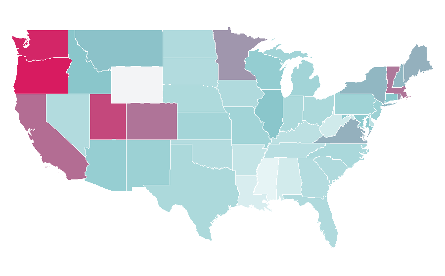 Affinity by region — Andor, United States