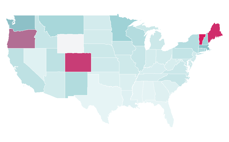 Affinity by region — Andrea Gibson, United States