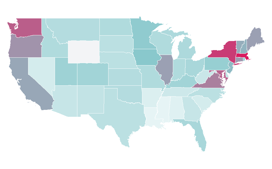 Affinity by region — Angela Merkel, United States