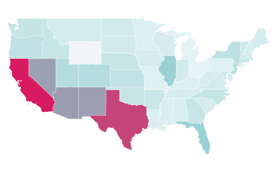 Affinity by region — Angélica Vale, United States