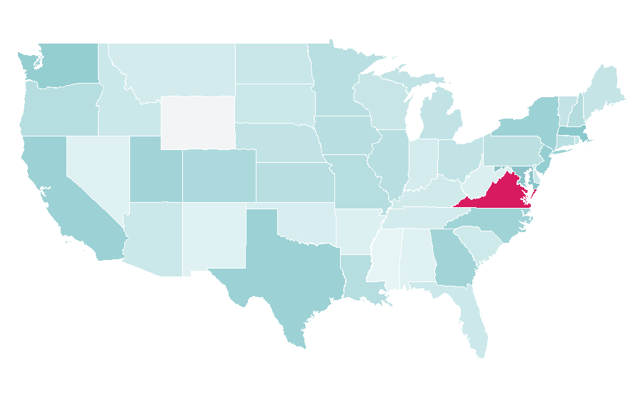 Affinity by region — AngularJS, United States