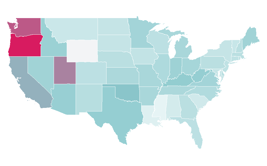 Affinity by region — Animal Crossing, United States
