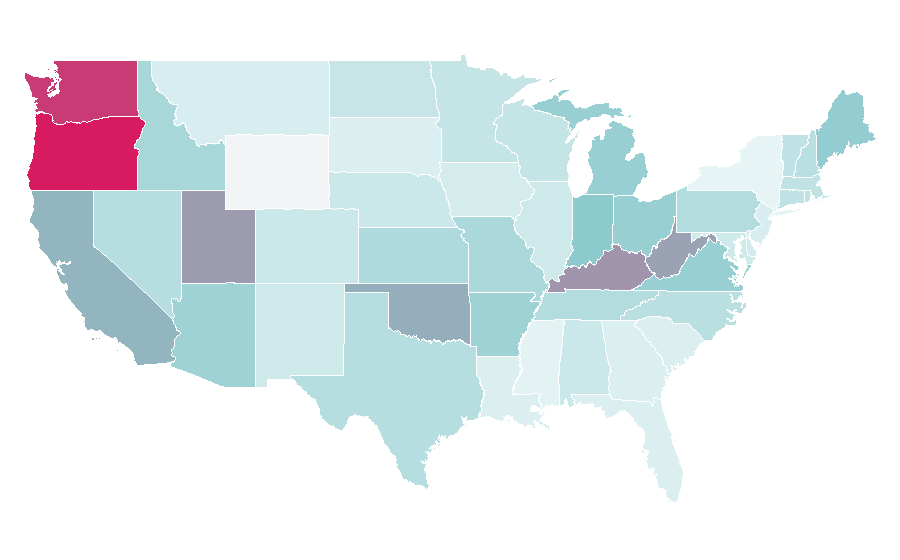 Affinity by region — Animal Crossing: New Leaf, United States