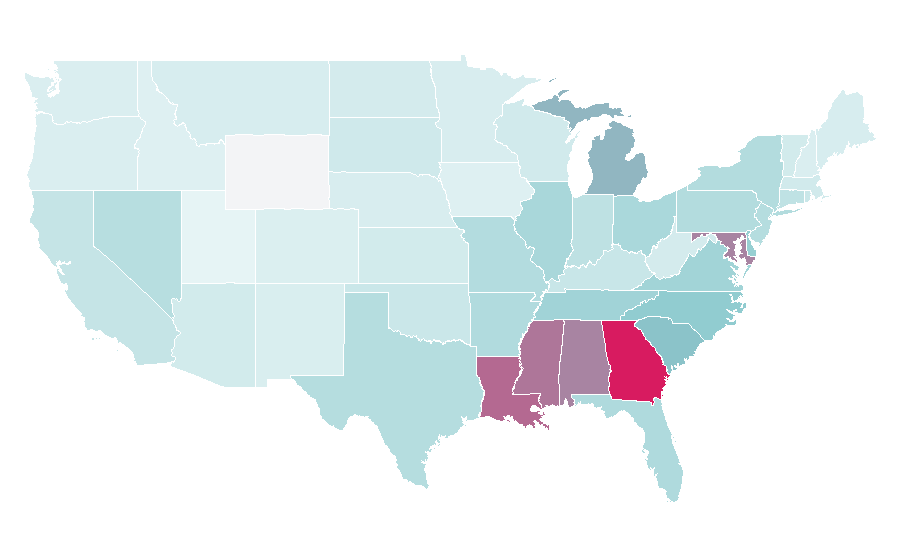 Affinity by region — Anita Baker, United States