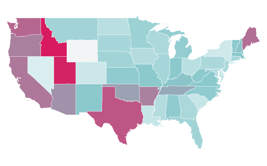 Affinity by region — Anne with an E, United States
