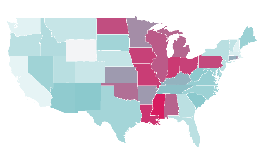 Affinity by region — Antenna TV, United States