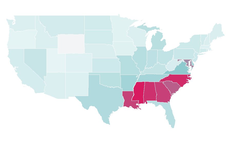 Affinity by region — Anthony Hamilton (musician), United States