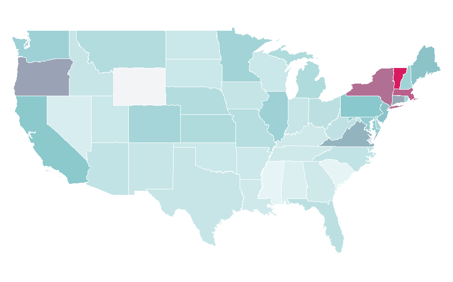 Affinity by region — Anti-Defamation League, United States