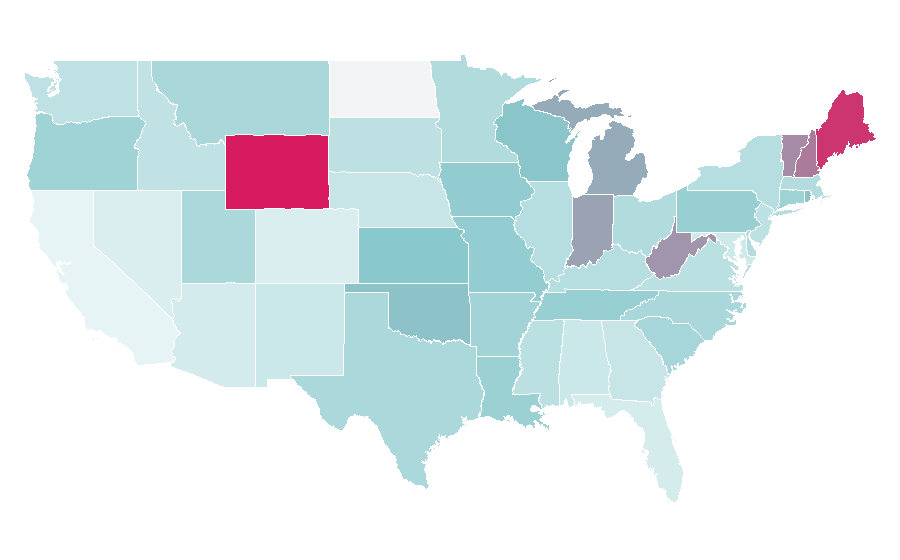 Affinity by region — Antique shop, United States