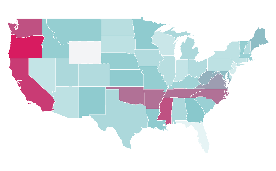 Affinity by region — Apocalypticism, United States