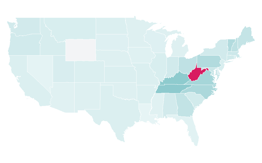 Affinity by region — Appalachia, United States