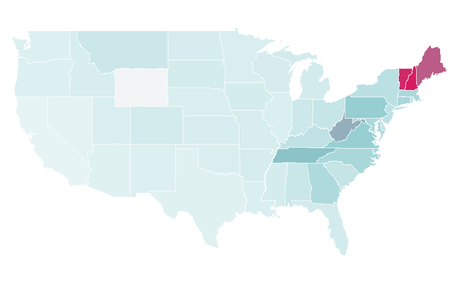 Affinity by region — Appalachian Trail, United States