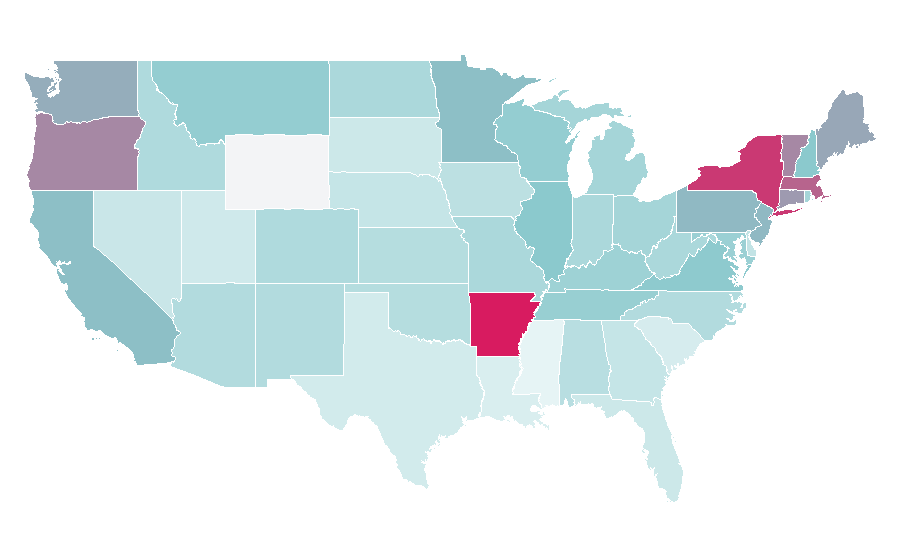 Affinity by region — Appellation d'origine contrôlée, United States