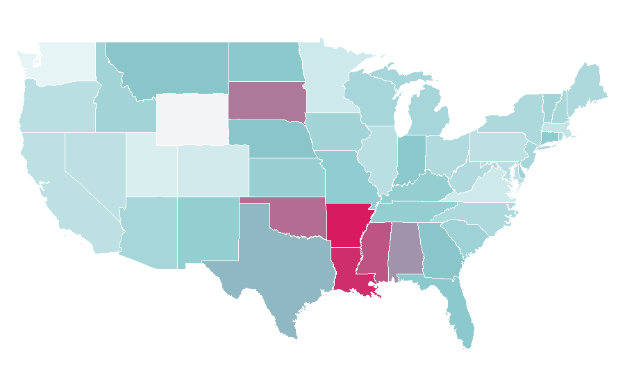 Affinity by region — Application for employment, United States