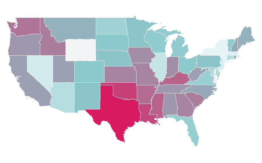 Affinity by region — Aquatic plant, United States