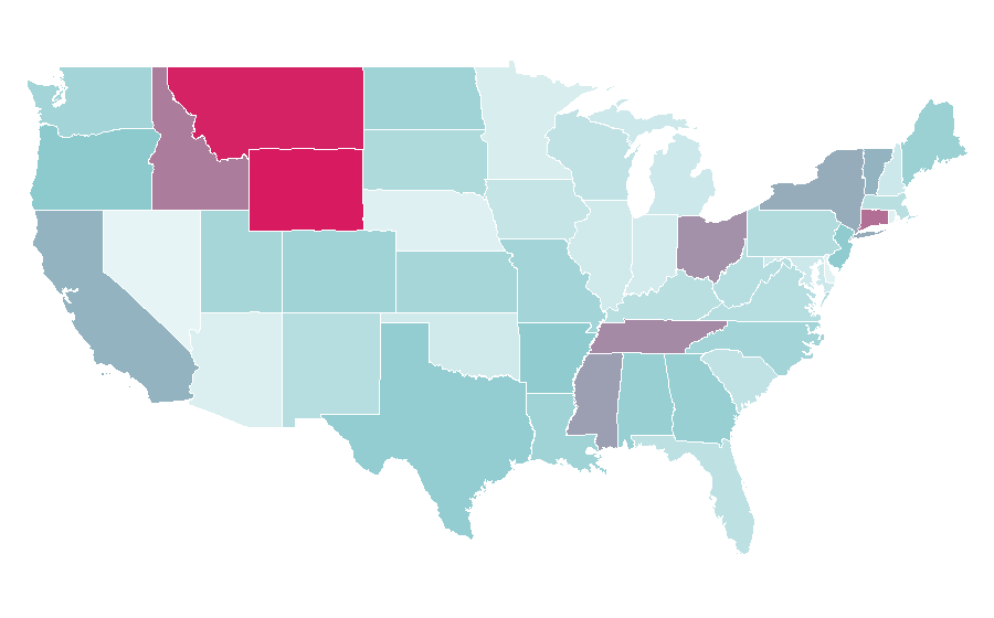 Affinity by region — Architects, United States