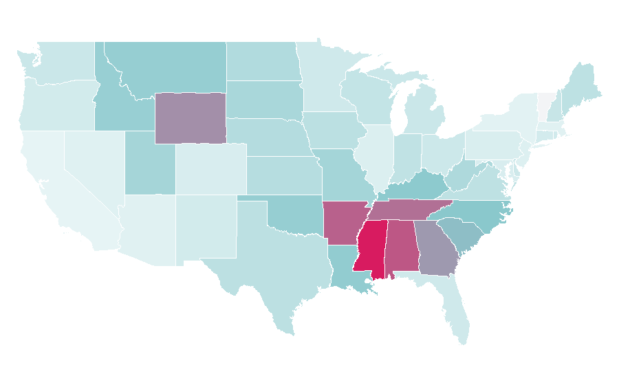Affinity by region — Architectural Design, United States