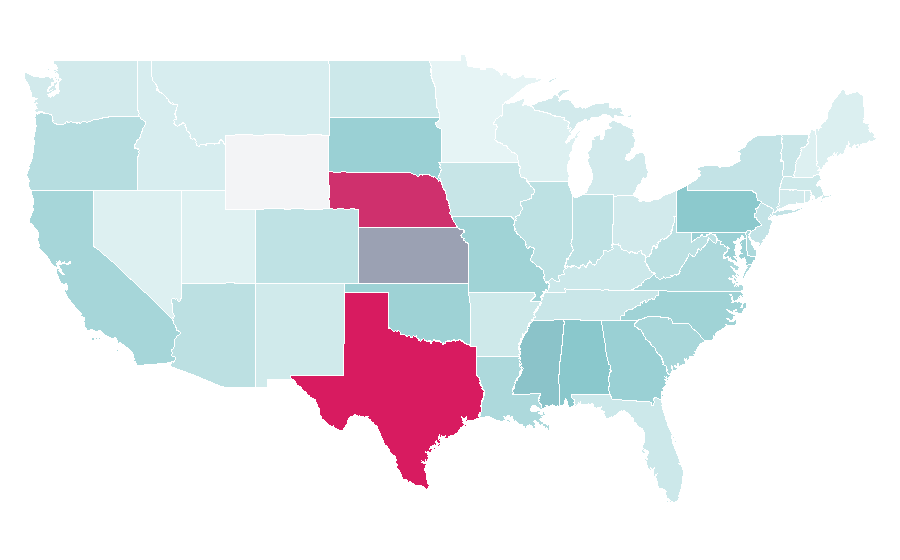 Affinity by region — Architectural engineering, United States
