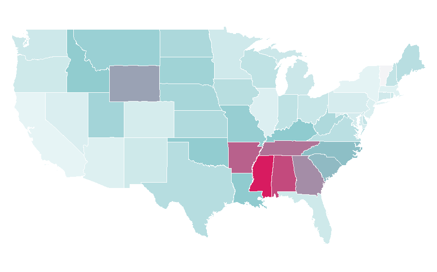 Affinität nach Region — Architecture & Design, USA
