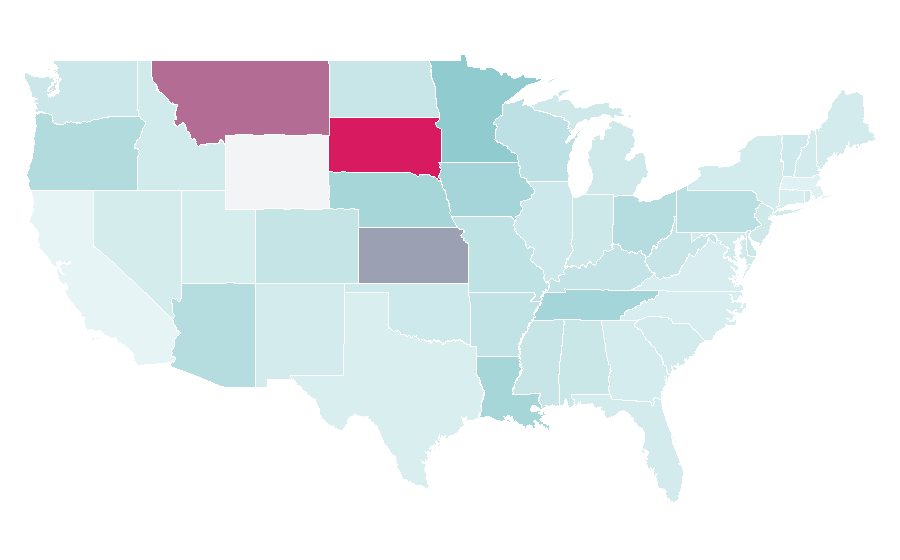 Affinity by region — Arena Football League, United States