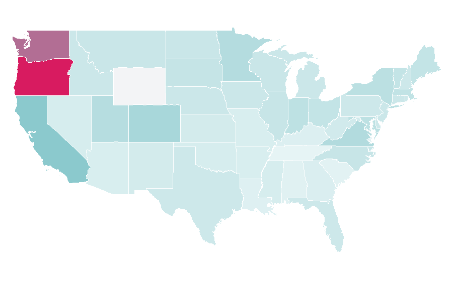 Affinity by region — Arena (swimwear), United States
