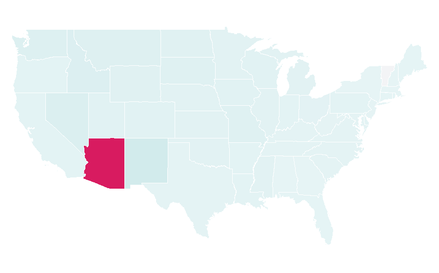 Afinidad por región — Arizona Cardinals, Estados Unidos