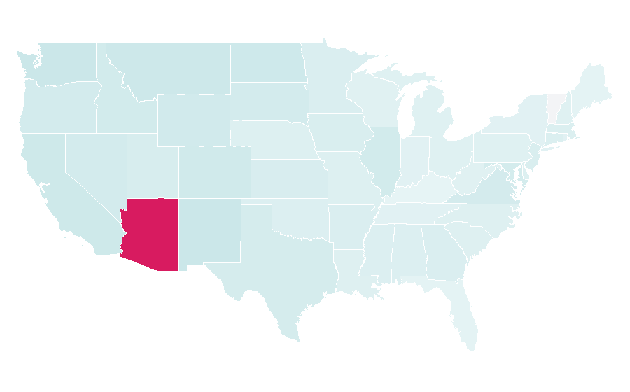 Affinity by region — Arizona State University, United States