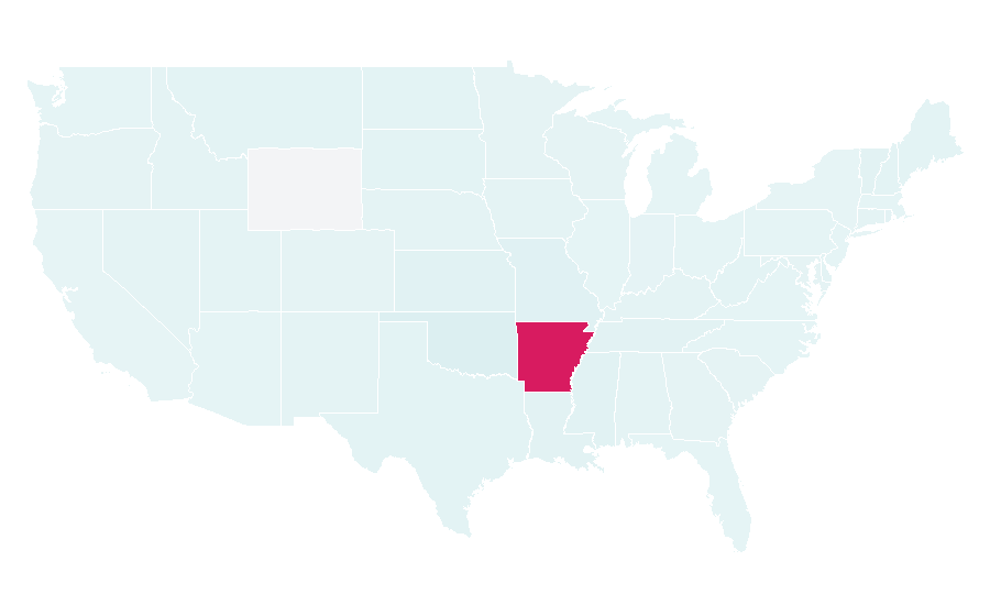 Affinity by region — Arkansas Razorbacks, United States