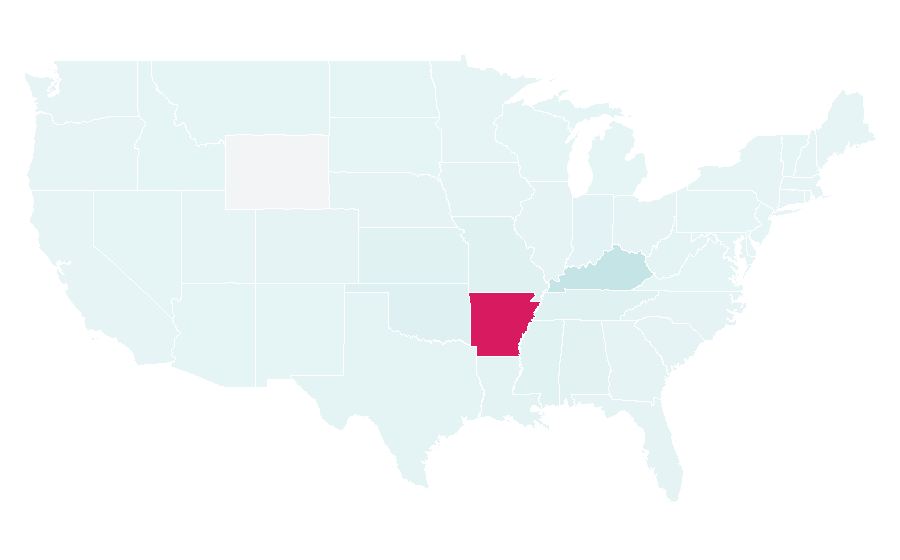Affinity by region — Arkansas Razorbacks men's basketball, United States