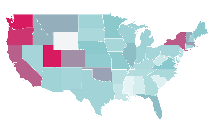 Affinity by region — Art Deco, United States