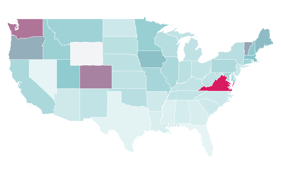 Affinity by region — Arthur Conan Doyle, United States