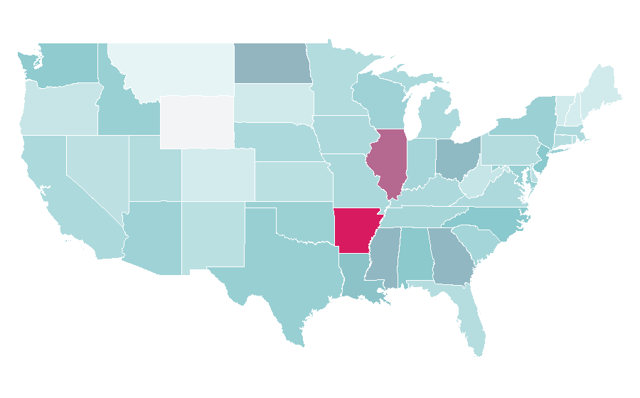 Affinity by region — Arthur (TV presenter), United States