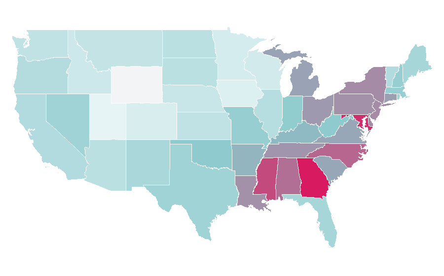 Affinity by region — As Told by Ginger, United States