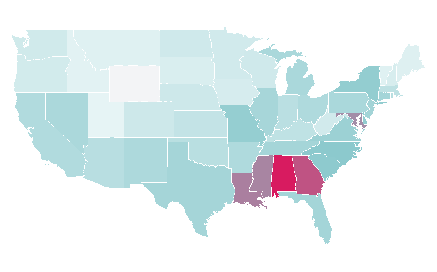 Affinity by region — Ashanti (singer), United States