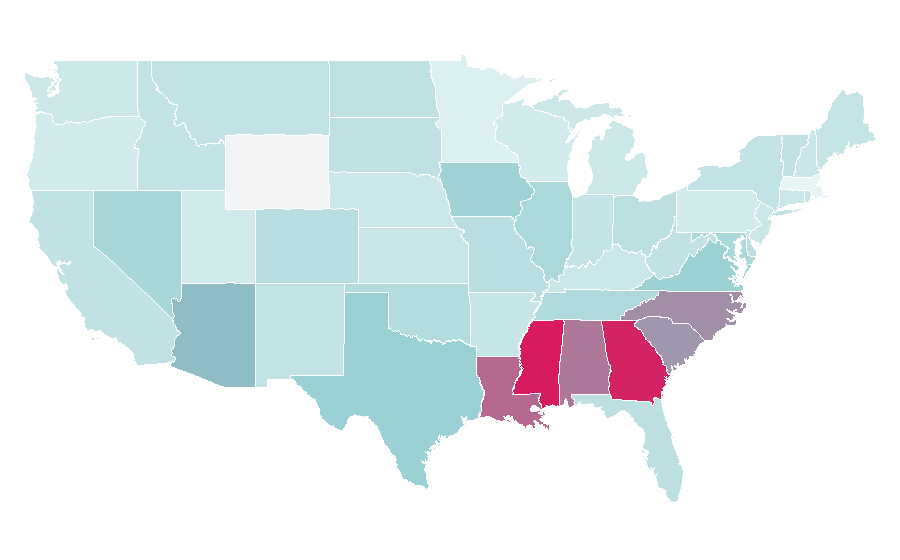 Affinity by region — Ashford University, United States