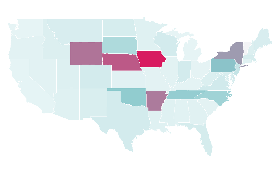 Affinity by region — Asian cuisine, United States