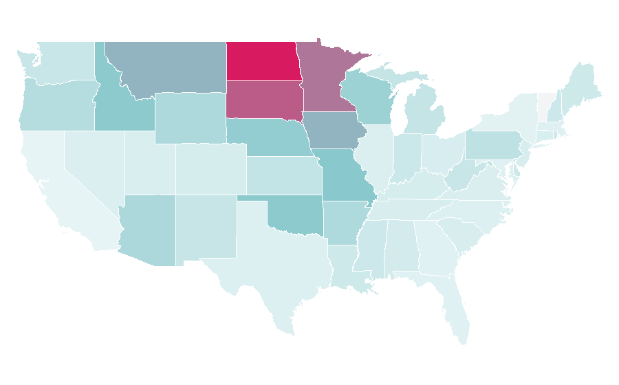 Affinity by region — Assemblies of god church, United States