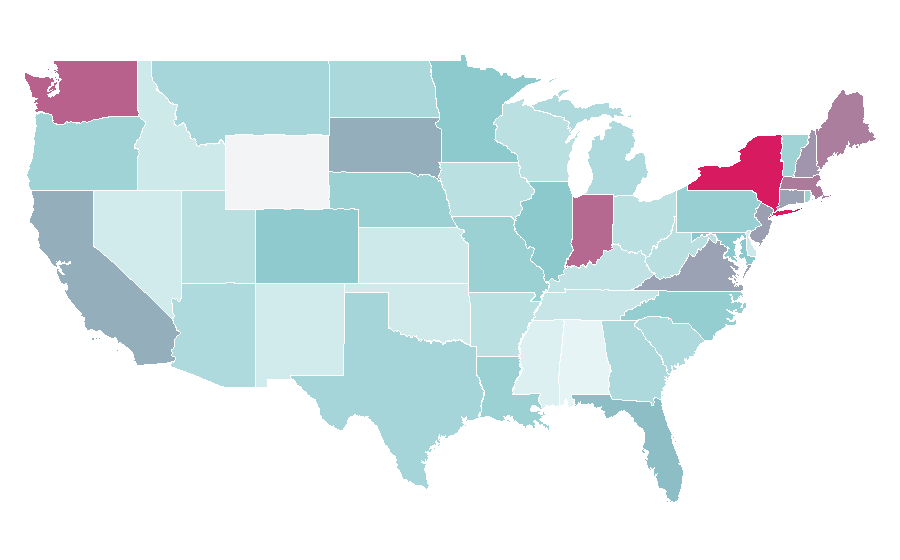 Affinity by region — Association of Surgical Technologists, United States