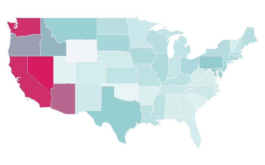 Affinity by region — Athletics, United States