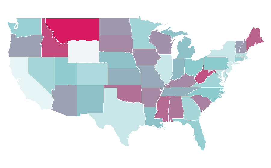 Affinity by region — Atkins diet, United States