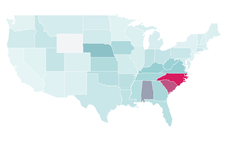 Affinity by region — Atlantic Coast Conference, United States